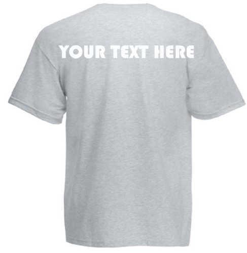 Camisetas con estampado personalizado (parte delantera y trasera). ¡Personalízalas tú mismo!Ideal para regalo. Gris gris Small