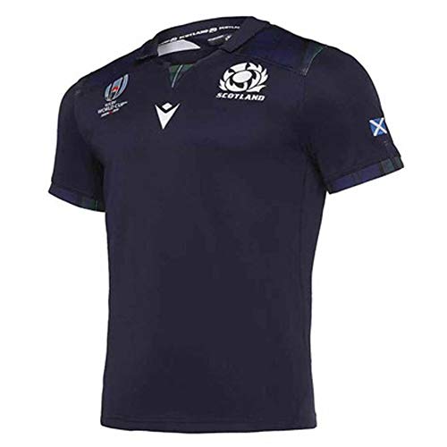 Camisetas de rugby de la Copa Mundial de Japón 2019 Escocia Escocia Jersey POLO camiseta Camisetas para hombre, Entrenamiento de competición Hombres-Sudadera de atleta Unisex Transpirable, regalo pe