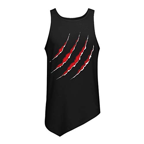 Camisetas De Tirantes de Hombre Moda Estampado Fitness Entrenamiento Correr Running Gym Deporte Chaleco de Verano Personalizadas Dobladillo Irregular MMUJERY