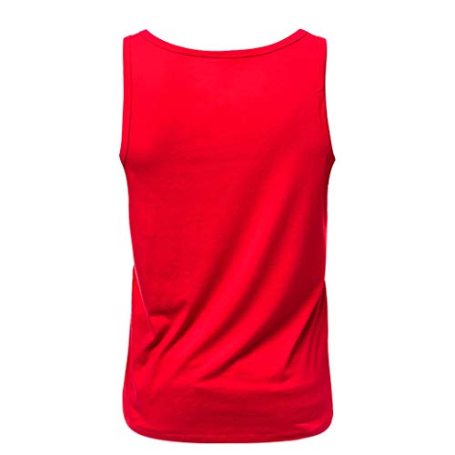 Camisetas de Tirantes Hombre,Verano Moda Hombre Diario Casual Deporte Gym Camiseta sin Mangas Original Impresión Chandal Hombre Top Chaleco T-Shirt Camisas Camiseta básica Camiseta tee vpass