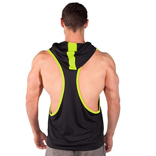 Camisetas de Tirantes para Hombre Sudadera con Capucha Deportivos Fitness Correr Gym Casuales Cómodo Transpirables Suelto Chaleco de Verano Moda Color Sólido MMUJERY