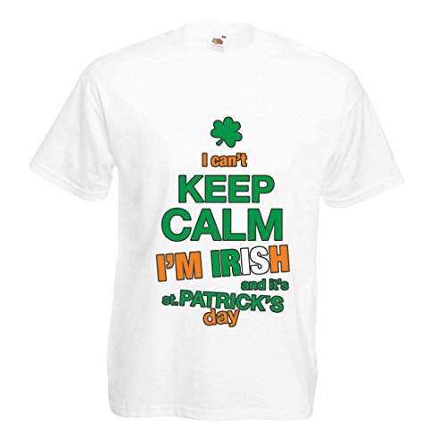 Camisetas Hombre No Puedo Mantener la Calma - Soy irlandés - Ropa de St. Paddy Day (Medium Blanco Multicolor)