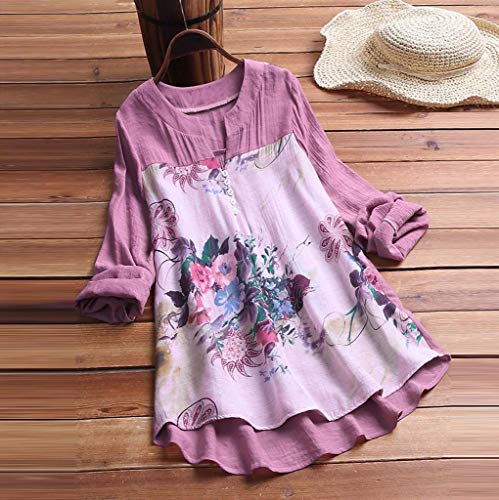 Camisetas Mujer Manga Larga SHOBDW 2019 Nuevo Cuello en V Tops de Túnica Blusas Suelto Estampado Floral Pullover Sexy Casual Verano Camisetas Mujer Tallas Grandes M-5XL(Morado,XL) Camisetas Mujer Manga Larga SHOBDW 2019 Nuevo Cuello en V Tops de Túnica Blusas Suelto Estampado Floral Pullover Sexy Casual Verano Camisetas Mujer Tallas Grandes M-5XL(Morado,XL)