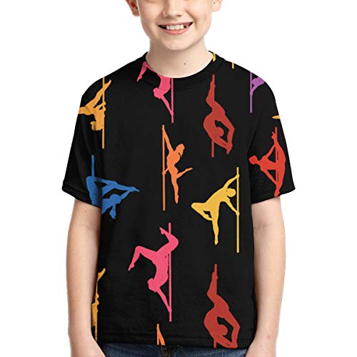 Camisetas para niños Pole Dance Colors Camiseta Fresca de Manga Corta para niños