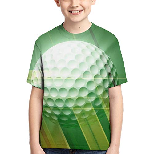 Camisetas para niños Spinning Golf Ball Camisas de Corte Casual para Hombres Camisetas de Moda de Manga Corta