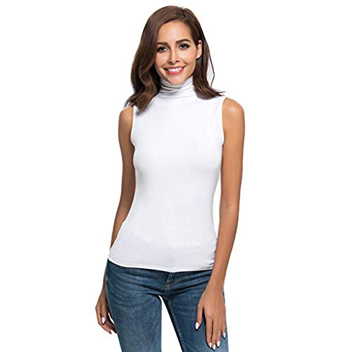 Camisetas sin Mangas Mujer,SHOBDW Primavera Verano Sin Mangas Sólido Suave Slim Fit Cuello Alto Frío Hombro Camiseta Blusa Moda Diario Casual Tank Tops para Mujeres(Blanco,M) Camisetas sin Mangas Mujer,SHOBDW Primavera Verano Sin Mangas Sólido Suave Slim Fit Cuello Alto Frío Hombro Camiseta Blusa Moda Diario Casual Tank Tops para Mujeres(Blanco,M)