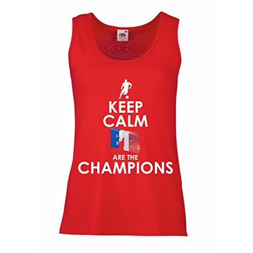 Camisetas sin Mangas para Mujer Los franceses Son los campeones: Campeonato de Rusia 2018, Equipo de fútbol de la Copa del Mundo, Camiseta de la afición de Francia (Large Rojo Multicolor)