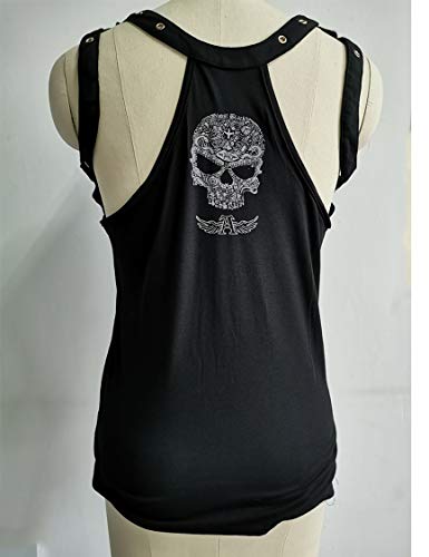Camisetas Sin Mangas Punk Rock para Mujer Camisetas De Verano Talla Grande Cráneo S Camisetas Sin Mangas Punk Rock para Mujer Camisetas De Verano Talla Grande Cráneo S