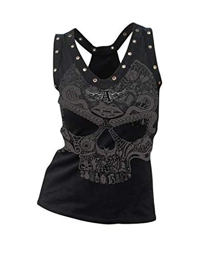 Camisetas Sin Mangas Punk Rock para Mujer Camisetas De Verano Talla Grande Cráneo S Camisetas Sin Mangas Punk Rock para Mujer Camisetas De Verano Talla Grande Cráneo S