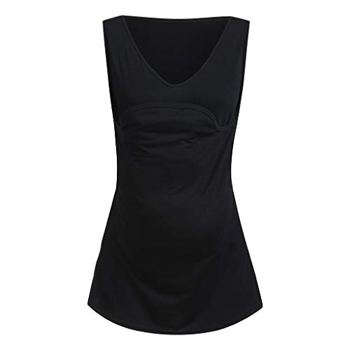 Camisetas Tirantes Premamá Camisetas Canguro Mujer Ropa Embarazadas Verano Camiseta Lactancia Chaleco Sin Mangas con Cuello Camisola Portabebé(Negro,S) Camisetas Tirantes Premamá Camisetas Canguro Mujer Ropa Embarazadas Verano Camiseta Lactancia Chaleco Sin Mangas con Cuello Camisola Portabebé(Negro,S)