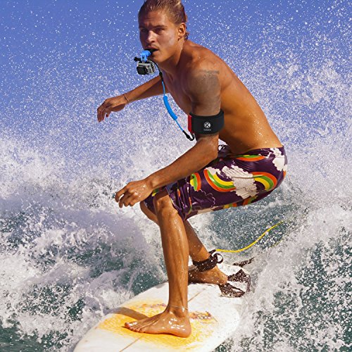 CAMKIX Surf Boca Soporte & Correa de Brazo Compatible con GoPro Hero Camaras y Otras Camaras con Montaje Compatible – Equipo de Manos Libres para Deportes Acuaticos de Accion