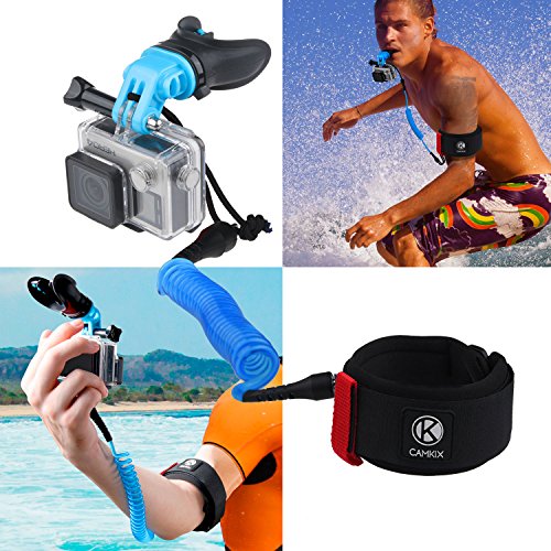 CAMKIX Surf Boca Soporte & Correa de Brazo Compatible con GoPro Hero Camaras y Otras Camaras con Montaje Compatible – Equipo de Manos Libres para Deportes Acuaticos de Accion CAMKIX Surf Boca Soporte & Correa de Brazo Compatible con GoPro Hero Camaras y Otras Camaras con Montaje Compatible – Equipo de Manos Libres para Deportes Acuaticos de Accion
