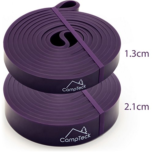 CampTeck Banda Elastica Resistencia para Estiramiento Gimnasia, Ballet, Yoga, Aeróbicos, Entrenamiento, Pilates, Pull up, Levantamiento de Pesas, Flexibilidad, etc. – Púrpura, Ancho (2.1 cm)