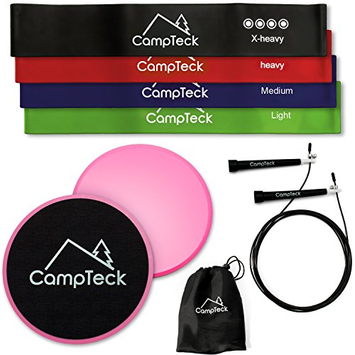 CampTeck U6761 'Fitness Training Kit' 2X Rosa Discos Deslizantes Doble Cara Disco Abdominales, 3m Cuerda Saltar de Velocidad Jumping Rope & 4X Bandas de Resistencia de Látex Cinta Elasticas CampTeck U6761 'Fitness Training Kit' 2X Rosa Discos Deslizantes Doble Cara Disco Abdominales, 3m Cuerda Saltar de Velocidad Jumping Rope & 4X Bandas de Resistencia de Látex Cinta Elasticas