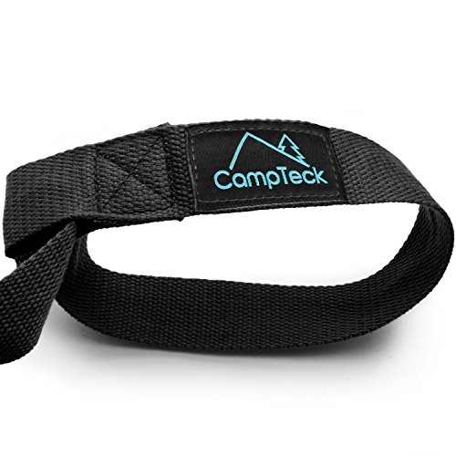 CampTeck U6820 Correa Esterilla Yoga Poliéster 180cm x 3,8cm Eslinga Adjustable para Hombro, Pilates, Yoga, Ejercicios, Aeróbica, Colchoneta Fitness para Exteriores y Deporte - Negro