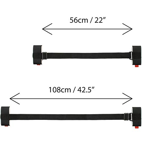 CampTeck U6893 - Correa Porta Esqui Ajustable de Hombro Correa Esquí y Bastones - Espuma Acolchada y Cierres de Gancho y Lazo, Transporte, Viajes y Almacenamiento - Negro