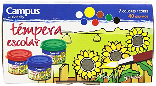 Campus University G40-7/630395 - Témpera, 7 botes, 40 g, surtidos Campus University G40-7/630395 - Témpera, 7 botes, 40 g, surtidos