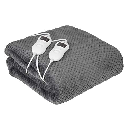 Camry Cr-7417 Calienta Camas Eléctrico Doble 120W, Forro Polar, Gris, 150x160 Camry Cr-7417 Calienta Camas Eléctrico Doble 120W, Forro Polar, Gris, 150x160