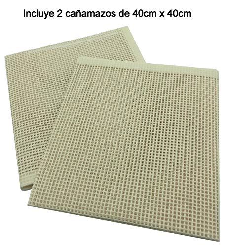 Cañamazo para punto de cruz o medio punto | 2 telas de 40x40 cm | 2,9 puntos/cm - 7 cuentas | 100% algodón | de Delicatela (40 cm x 40 cm) Cañamazo para punto de cruz o medio punto | 2 telas de 40x40 cm | 2,9 puntos/cm - 7 cuentas | 100% algodón | de Delicatela (40 cm x 40 cm)