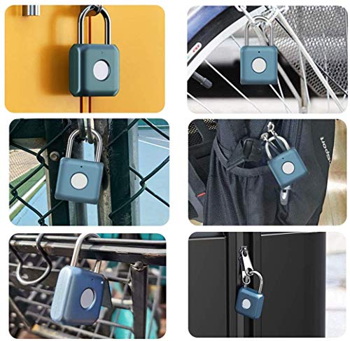 Candado con huella dactilar eLinkSmart Smart Locker Lock Cerradura sin llave con huella digital para armario de gimnasio, armario de escuela (azul)