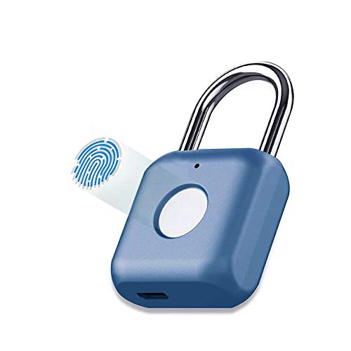 Candado con huella dactilar eLinkSmart Smart Locker Lock Cerradura sin llave con huella digital para armario de gimnasio, armario de escuela (azul)