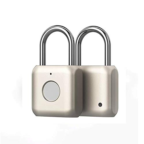 Candado con huella dactilar eLinkSmart Smart Locker Lock Cerradura sin llave con huella digital para armario de gimnasio, armario de escuela (dorado)