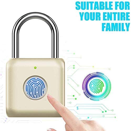 Candado con huella dactilar eLinkSmart Smart Locker Lock Cerradura sin llave con huella digital para armario de gimnasio, armario de escuela (dorado)