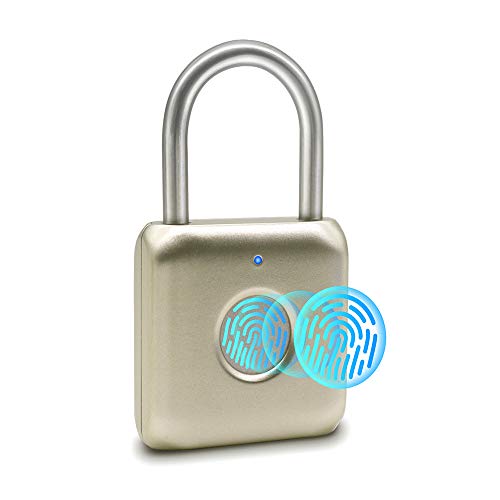 Candado con huella dactilar eLinkSmart Smart Locker Lock Cerradura sin llave con huella digital para armario de gimnasio, armario de escuela (dorado)