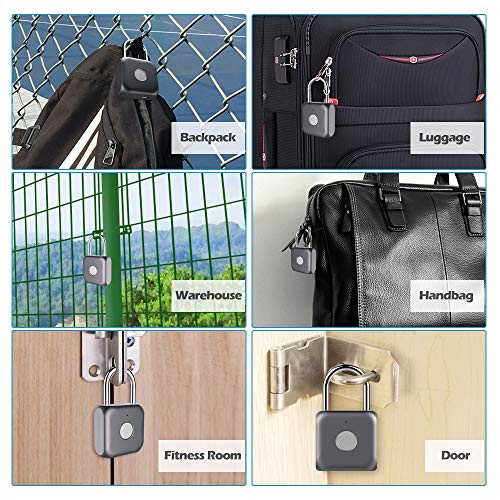 Candado con huella dactilar eLinkSmart Smart Locker Lock Cerradura sin llave con huella digital para armario de gimnasio, armario de escuela (gris)