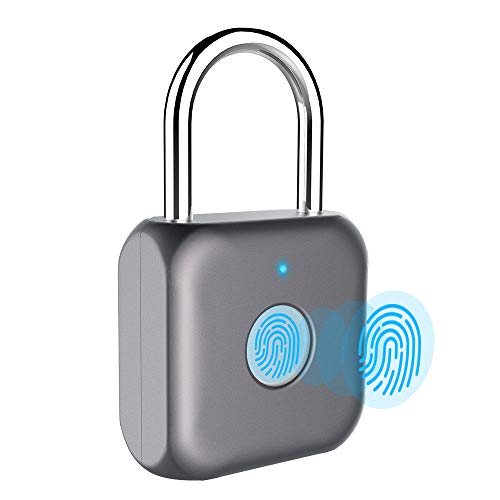 Candado con huella dactilar eLinkSmart Smart Locker Lock Cerradura sin llave con huella digital para armario de gimnasio, armario de escuela (gris)