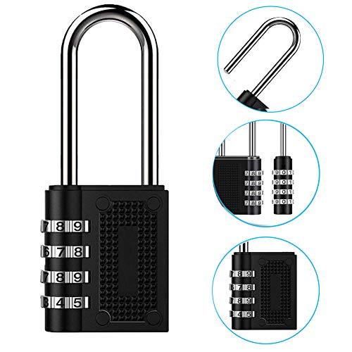 Candado de arco largo y combinación de 4 dígitos. para utilizar en el colegio, el hogar Candado de arco largo y combinación de 4 dígitos. para utilizar en el colegio, el hogar