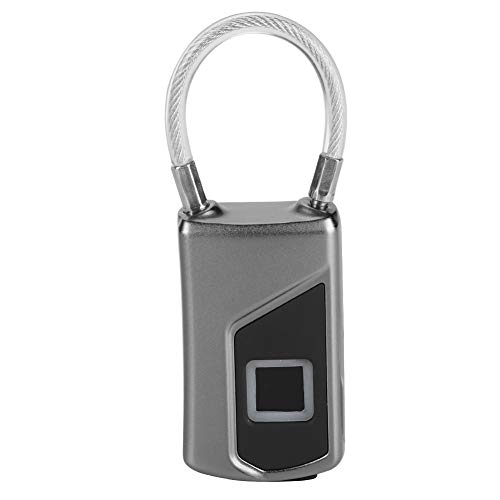 Candado de Huella Digital Inteligente, Cerradura de Seguridad Antirrobo Sin Llave IP66 Impermeable con Reconocimiento de Huellas Dactilares Carga USB