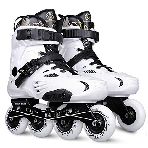 Candado de seguridad profesional para cordones de patinaje sobre ruedas, patines en línea para hombres y mujeres, una variedad de tamaños: blanco y negro (Color: # 2, Tamaño: EU 37 / US 5 / UK 4 / JP