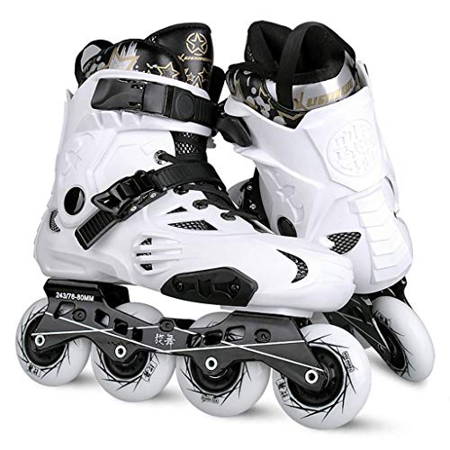 Candado de seguridad profesional para cordones de patinaje sobre ruedas, patines en línea para hombres y mujeres, una variedad de tamaños: blanco y negro (Color: # 2, Tamaño: EU 37 / US 5 / UK 4 / JP