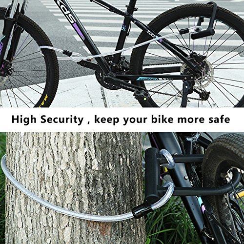 Candado en U, U Lock DINOKA Candado Bicicleta Alta Seguridad de 16mm con Abrazadera de Soporte + 1200mm de Cable de Acero trenzado flexible. Candado en U, U Lock DINOKA Candado Bicicleta Alta Seguridad de 16mm con Abrazadera de Soporte + 1200mm de Cable de Acero trenzado flexible.