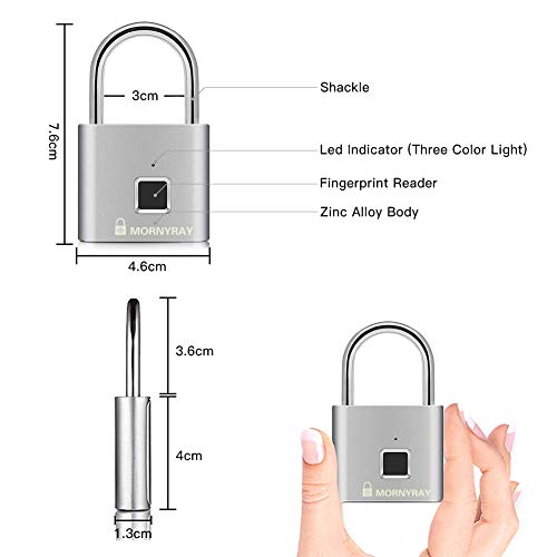 Candado Huella Dactilar Seguridad, Cerradura Electronica Sin Llave Inteligente IP65 Candado Recargable USB Antirrobo Prueba de Agua para Armario Escolar, Gimnasio, Puerta, Gabinete, Maleta (Plata) Candado Huella Dactilar Seguridad, Cerradura Electronica Sin Llave Inteligente IP65 Candado Recargable USB Antirrobo Prueba de Agua para Armario Escolar, Gimnasio, Puerta, Gabinete, Maleta (Plata)