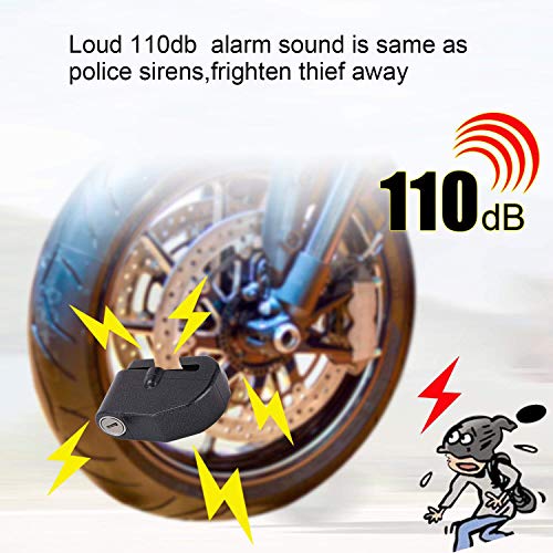 Candado Moto, BUDDYGO Candado Cerradura 7mm con Alarma 110DB Antirrobo, 1.5m Cable Recordatorio, Candado Bolsa, 3 Llaves y Batería Repuesto, Candado de Disco para Motos Motocicletas, Bicicletas Candado Moto, BUDDYGO Candado Cerradura 7mm con Alarma 110DB Antirrobo, 1.5m Cable Recordatorio, Candado Bolsa, 3 Llaves y Batería Repuesto, Candado de Disco para Motos Motocicletas, Bicicletas