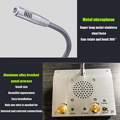 Candeer Intercomunicador Ventanilla Sistema de Intercomunicación Ventana Dual Walkie Talkie Micrófono de Base Micrófono Remoto (Plata) Candeer Intercomunicador Ventanilla Sistema de Intercomunicación Ventana Dual Walkie Talkie Micrófono de Base Micrófono Remoto (Plata)