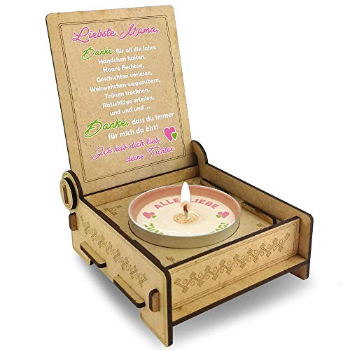 Candle IN THE BOX, Vela de hija para la mejor mamá del mundo, idea de regalo para mamá, regalo de cumpleaños para mamá, regalos para mamá