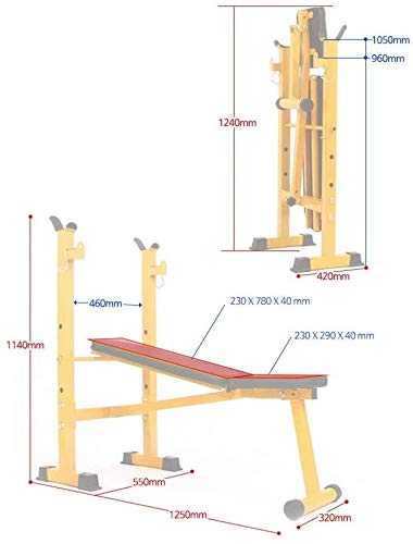 Candtong Gimnasia Ajustable Press de banca Cama Plegable Mesa de Pesas multifunción Press de banca Plegable en Cuclillas Bastidor casero de la Aptitud Banco de Equipos de Prensa Candtong Gimnasia Ajustable Press de banca Cama Plegable Mesa de Pesas multifunción Press de banca Plegable en Cuclillas Bastidor casero de la Aptitud Banco de Equipos de Prensa