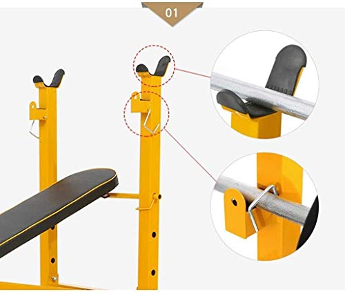 Candtong Gimnasia Ajustable Press de banca Cama Plegable Mesa de Pesas multifunción Press de banca Plegable en Cuclillas Bastidor casero de la Aptitud Banco de Equipos de Prensa Candtong Gimnasia Ajustable Press de banca Cama Plegable Mesa de Pesas multifunción Press de banca Plegable en Cuclillas Bastidor casero de la Aptitud Banco de Equipos de Prensa