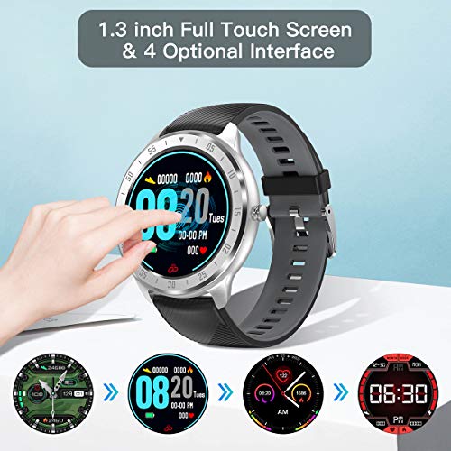 CanMixs Smartwatch, Reloj Inteligente IP67 Pulsera Actividad Hombre y Mujer, CM13 Deportivo Reloj Fitness con Pantalla Táctil Completa Pulsómetro, Monitor de Sueño, Podómetro, para iOS y Android