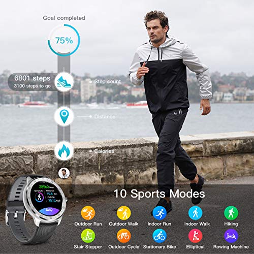 CanMixs Smartwatch, Reloj Inteligente IP67 Pulsera Actividad Hombre y Mujer, CM13 Deportivo Reloj Fitness con Pantalla Táctil Completa Pulsómetro, Monitor de Sueño, Podómetro, para iOS y Android
