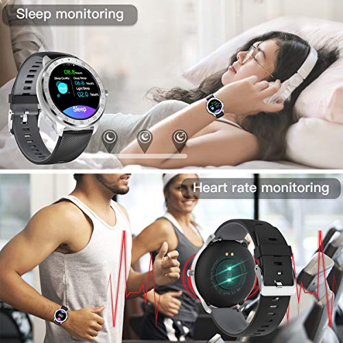 CanMixs Smartwatch, Reloj Inteligente IP67 Pulsera Actividad Hombre y Mujer, CM13 Deportivo Reloj Fitness con Pantalla Táctil Completa Pulsómetro, Monitor de Sueño, Podómetro, para iOS y Android