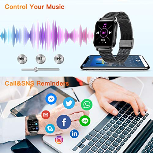 CanMixs Smartwatch Reloj Inteligente IP68 con Pantalla Táctil de 1.54'',Pulsera Actividad Inteligente Hombre Mujer Reloj Deportivo con Monitor de Sueño Contador de Caloría Pulsómetros para Android iOS