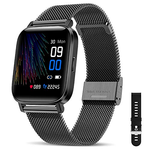 CanMixs Smartwatch Reloj Inteligente IP68 con Pantalla Táctil de 1.54'',Pulsera Actividad Inteligente Hombre Mujer Reloj Deportivo con Monitor de Sueño Contador de Caloría Pulsómetros para Android iOS