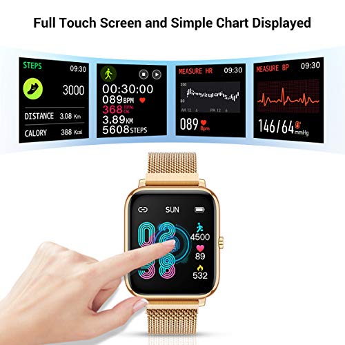 CanMixs Smartwatch Reloj Inteligente Mujer y Hombre, 1.4'' Impermeable IP67 Pulsera Actividad Inteligente con Monitor de Sueño, Pulsómetro, Pantalla Táctil Completa Reloj Fitness para Android y iOS