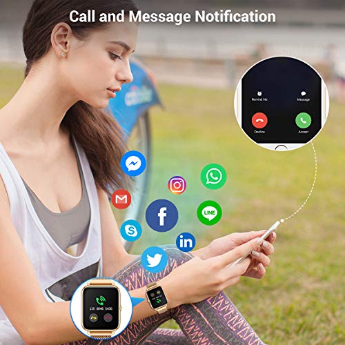 CanMixs Smartwatch Reloj Inteligente Mujer y Hombre, 1.4'' Impermeable IP67 Pulsera Actividad Inteligente con Monitor de Sueño, Pulsómetro, Pantalla Táctil Completa Reloj Fitness para Android y iOS