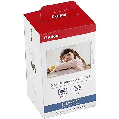 Canon 108IN - Juego de cartucho de tinta y papel fotografico, 108 hojas