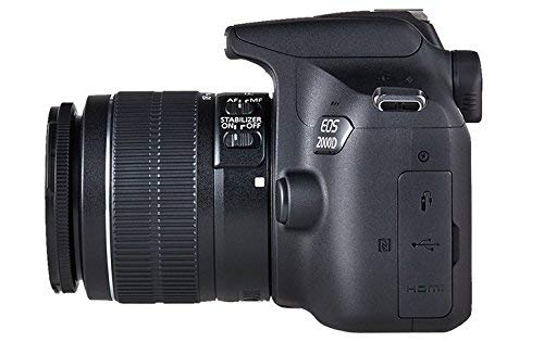 Canon EOS 2000D - Cámara réflex de 24.1 MP (CMOS, Escena inteligente automática, 9 puntos AF, filtros creativos, EOS Movie, Full HD LCD 3", WiFi/NFC) negro - Kit con objetivo EF-S 18-55mm IS II Canon EOS 2000D - Cámara réflex de 24.1 MP (CMOS, Escena inteligente automática, 9 puntos AF, filtros creativos, EOS Movie, Full HD LCD 3", WiFi/NFC) negro - Kit con objetivo EF-S 18-55mm IS II